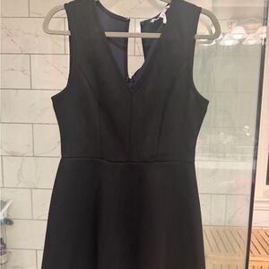 BCBG Classic Black Faux Suede V-Neck Sleeveless Dress Size 10